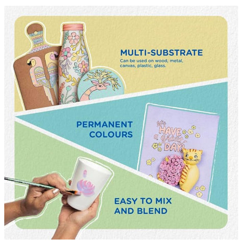 Fevicryl Pastel Acrylic Colours Kit – 6 Soft Pastel Shades-673