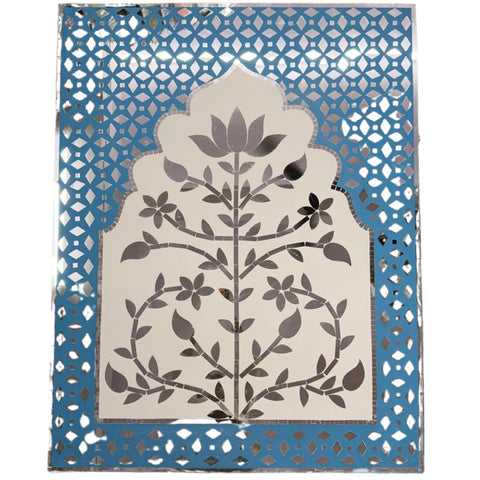 Lotus Tree Jharokha Mirror Work Decorative Panel (Ready Piece) -BAPS-61