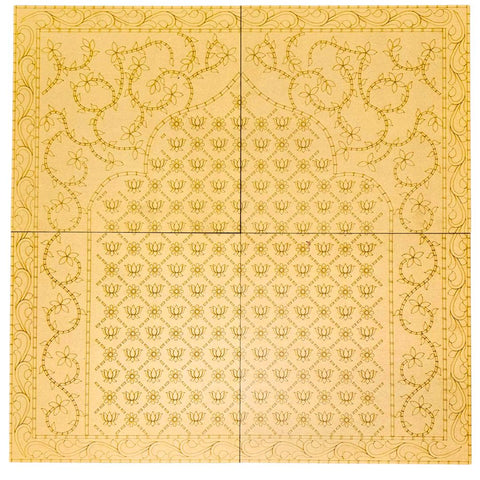 Floral Lotus Jharokha Premarked MDF (with Mirror) - 845