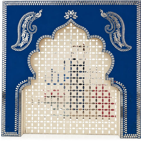 Peacock Jharokha Design MDF with Mirror for Lippan Art & Wall Décor - 839