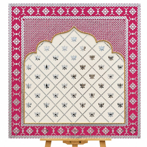 Lotus Arch Mirror Work MDF Backdrop (Ready Piece) - BAPS-67