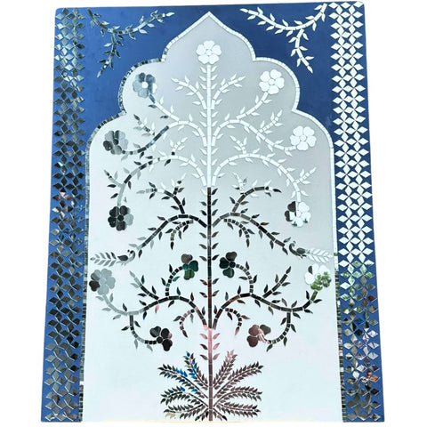 Floral Tree Mirror Work MDF Backdrop (Ready Piece) 3 * 2.5 FEET - BAPS-76