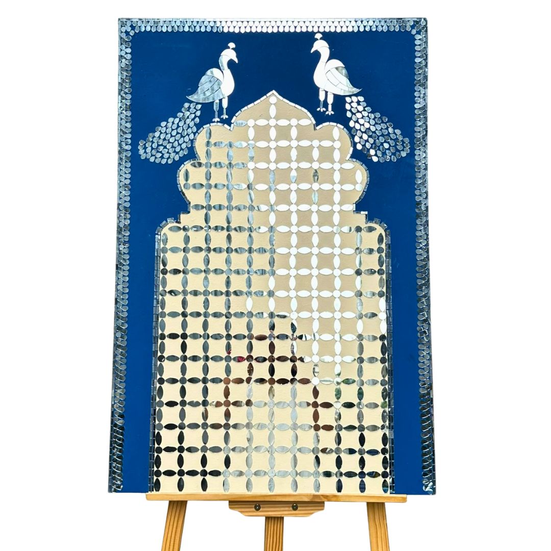 Peacock Arch Mirror Work MDF Backdrop (Ready Piece) - BAPS-75
