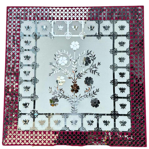 Floral Mirror Work Ready Wall Décor Panel - BAPS-89