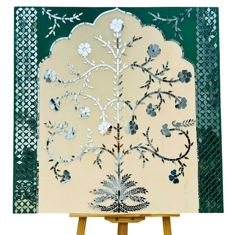 Floral Tree Mirror Work Ready Backdrop Panel - BAPS-88