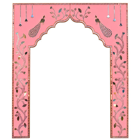 Peacock Arch Mirror Work Ready Piece for Wedding & Event Decoration - BAPS-104