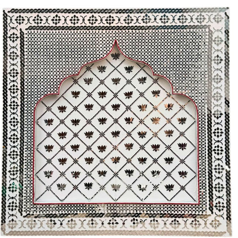 Peacock Mirror Work Ready Backdrop – Floral Arch Decorative Panel Ready Piece  - BAPS-92
