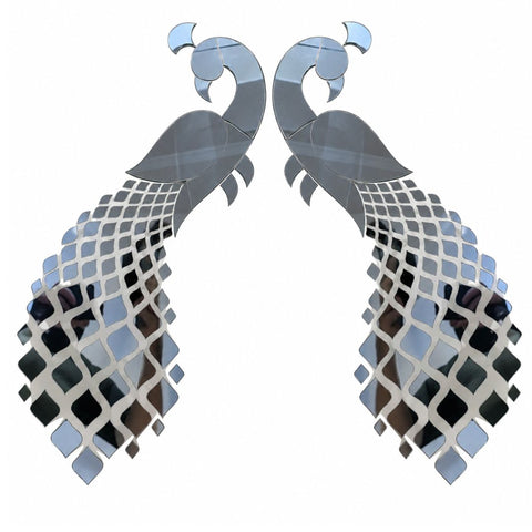 Peacock Mirror Pair Decorative Wall Décor for Home & Events -854