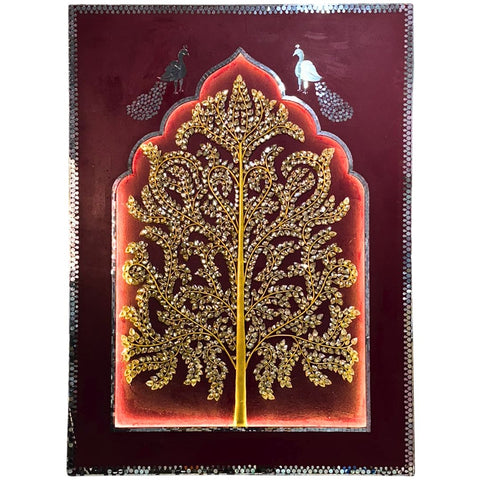 Tree of Life Mirror Work Ready Piece – Decorative Wall Décor - BAPS-101