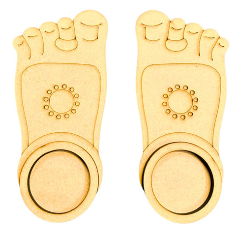 MDF Pair of Feet Pre-Marked Board for Lippan Art & DIY Craft -852