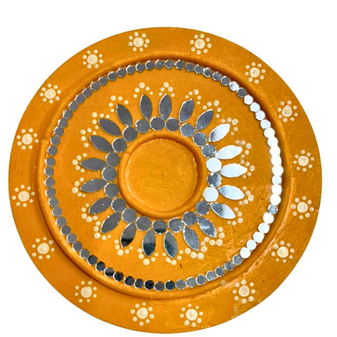 Ready Piece Round Silver Mirror Decor for Wall, Festive & Home Decoration (Ready Piece)- BAPS-109