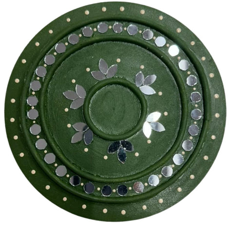 Ready Piece Round Silver Mirror Decor for Wall, Festive & Home Decoration (Ready Piece)- BAPS-108