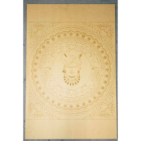 Shreenath Ji Mirror MDF Board for Lippan Art, Wall Décor & DIY Craft - 858