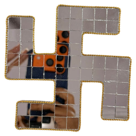 Ready Made Mirror Swastik Wall Décor ST-30