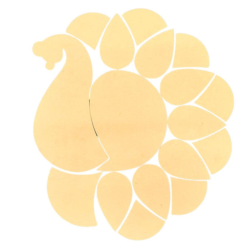 Peacock Shape Mirror Ready Piece for Lippan Art & DIY Decoration - 856