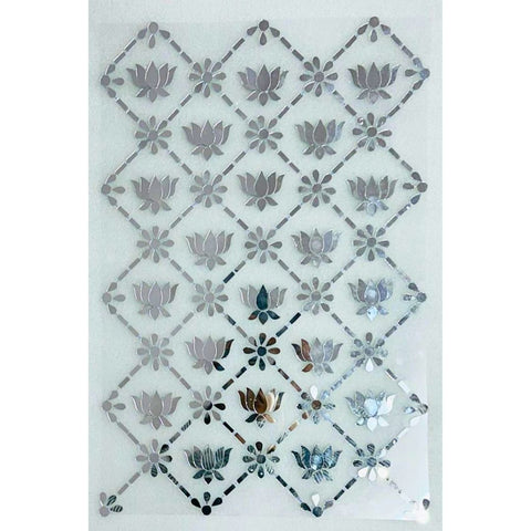 Ready-Made Lotus Mirror Wall Decor on Transparent Sheet for Lippan Art ST-44