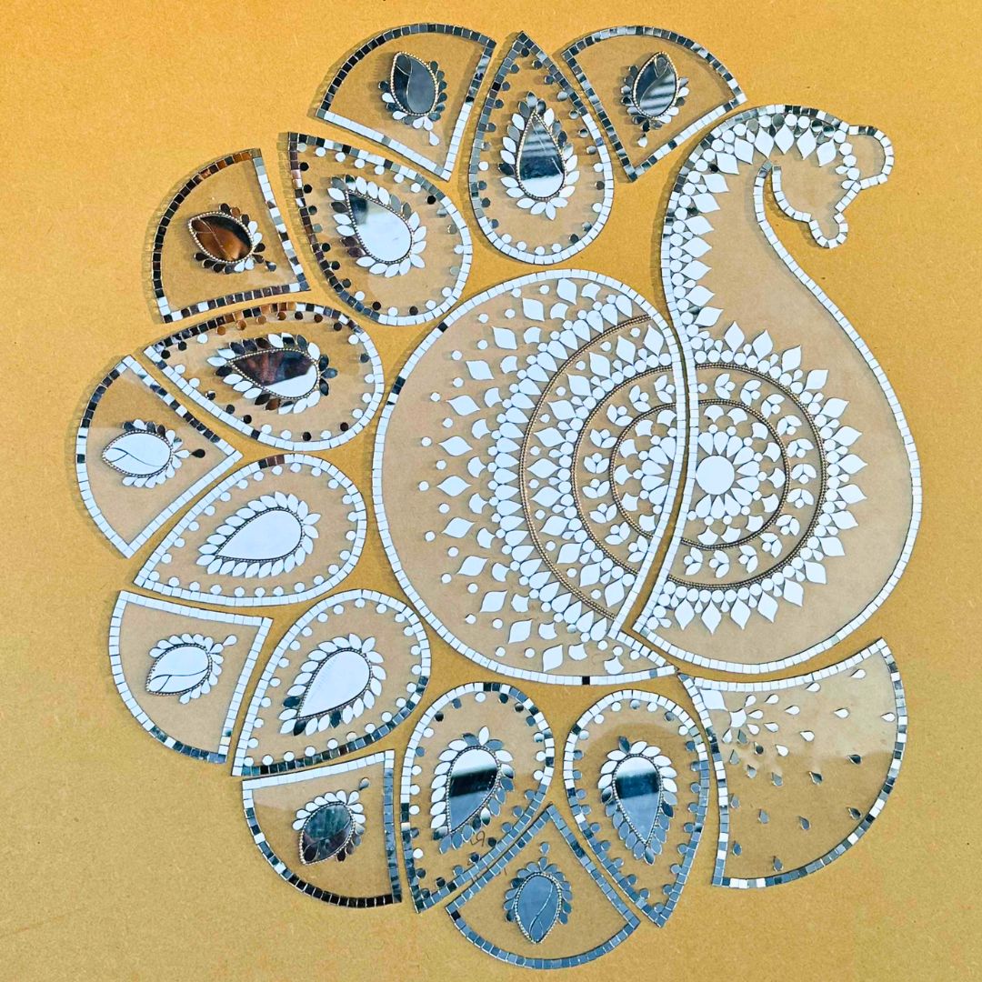 Ready-Made Mandala Mirror Design on Transparent Sheet for Lippan Art & Wall Décor ST-53