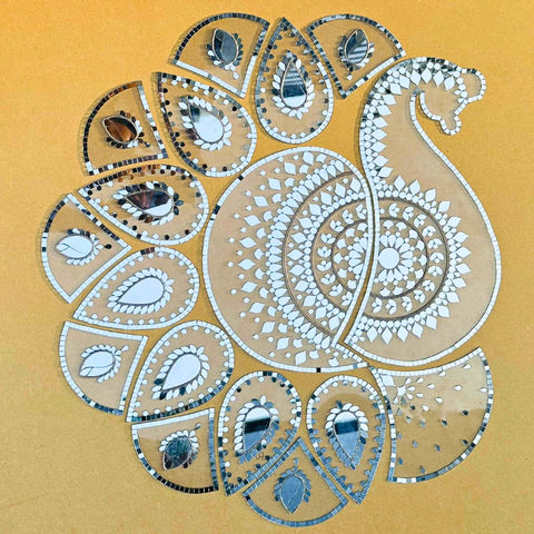 Ready-Made Mandala Mirror Design on Transparent Sheet for Lippan Art & Wall Décor ST-53