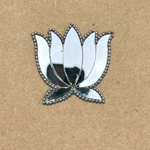 Ready-Made Lotus Shape Mirror Design on Transparent Sheet for Lippan Art ST-49