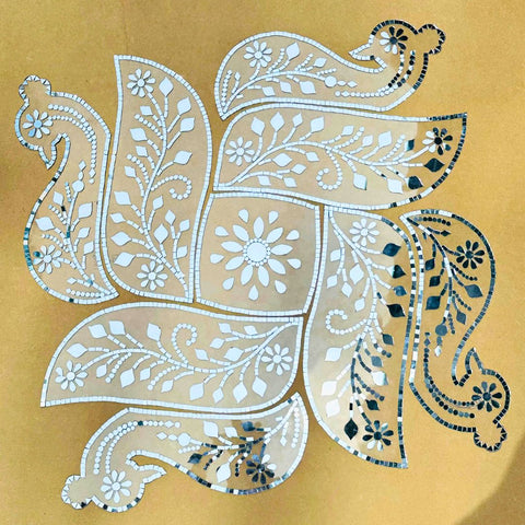 Ready-Made Mirror Floral Paisley Wall Décor Piece ST-62