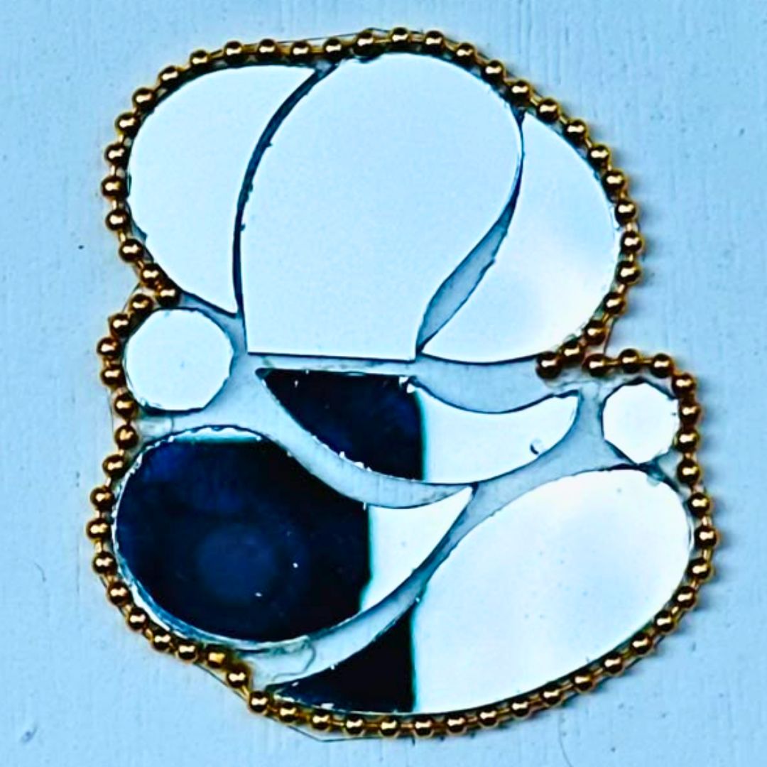 Ready-Made Silver Mirror Ganpati Bappa Wall Décor Piece ST-64