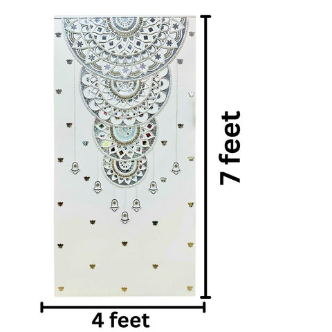 Half Mandala Hanging Panel (Only Mirror & Stencil) -10087