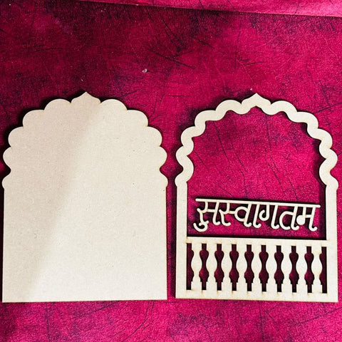 Premarked Jharokha Suswagatam MDF Wall Hanging -799
