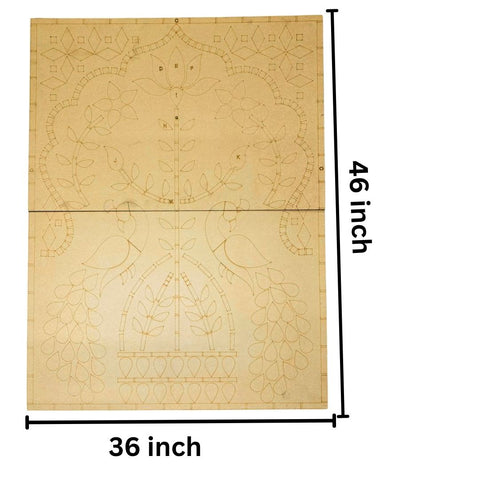 Premarked Peacock Jharokha MDF Panel for Lippan Art (with mirrors)-841