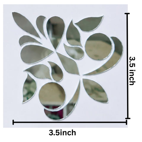 Floral Corner Silver Mirror Design for Lippan Art - 832
