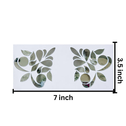 Floral Corner Silver Mirror Design for Lippan Art - 832