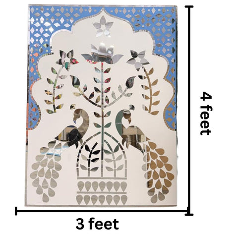Lotus Jharokha Floral Mirror Work (Ready Piece) - BAPS-40