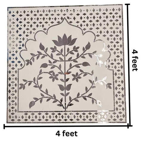 Lotus Tree Jharokha Mirror Work (Ready Piece) - BAPS-41