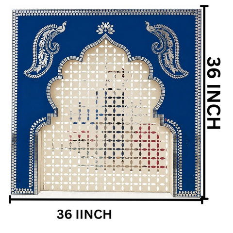 Peacock Jharokha Design MDF with Mirror for Lippan Art & Wall Décor - 839