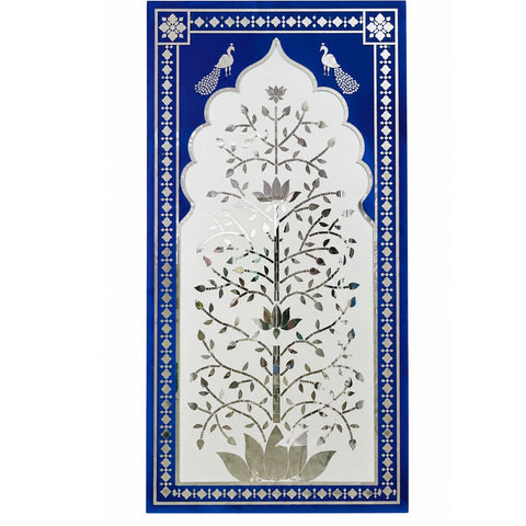 Lotus Tree Jharokha Mirror Work Ready Decorative Panel (Ready Piece) - BAPS-35