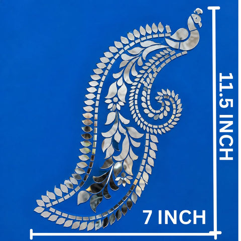 Peacock Feather Mirror Work Decorative Design - 1379