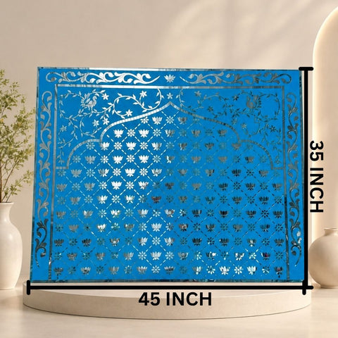 Lotus Pattern Mirror Work Wall Panel for Home & Interior Décor (Ready Piece) 35*45 inch- BAPS-68