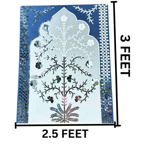 Floral Tree Mirror Work MDF Backdrop (Ready Piece) 3 * 2.5 FEET - BAPS-76