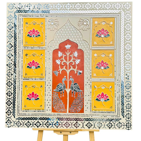 Floral Tree Mirror Work MDF Backdrop (Ready Piece) - BAPS-70
