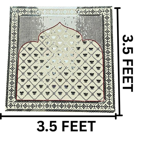 Ready Lotus Mirror Work Arch Panel Traditional Decorative Wall & Backdrop Piece(Ready Piece)3.5 * 3.5 FEET - BAPS-80