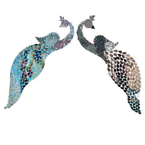Peacock Shape Decorative Mirror Pair for Wall Décor & DIY Projects MOR - 813