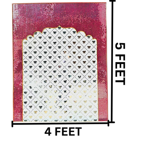 Ready Lotus Arch Mirror Work Decorative Panel (Ready Piece)4* 5 FEET - BAPS-79