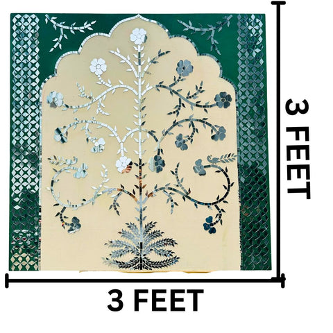 Floral Tree Mirror Work Ready Backdrop Panel - BAPS-88