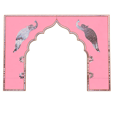 Peacock Mirror Work Ready Backdrop – Floral Arch Decorative Panel Ready Piece  - BAPS-91