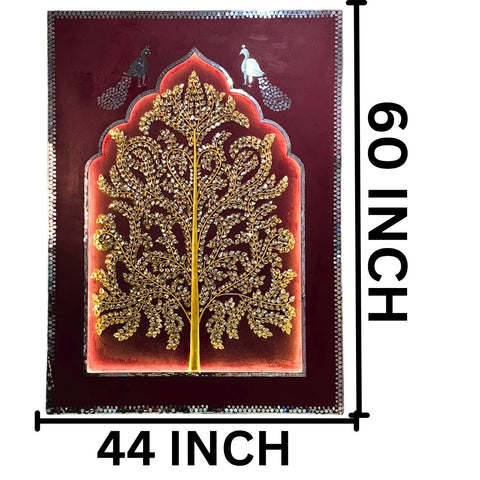 Tree of Life Mirror Work Ready Piece – Decorative Wall Décor - BAPS-101
