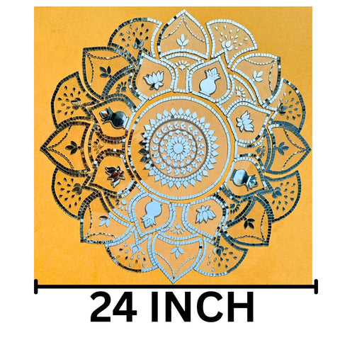 Transparent Paper Mirror Rangoli – Ready-Made Decorative Mirror Rangoli for Décor ST-39