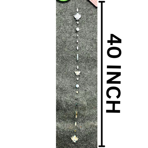 Ready-Made Silver Mirror Lotus Hanging String for Door & Wall Décor 40  INCH- ST-8