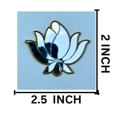Ready-Made Silver Mirror Lotus Wall Décor Piece ST-65