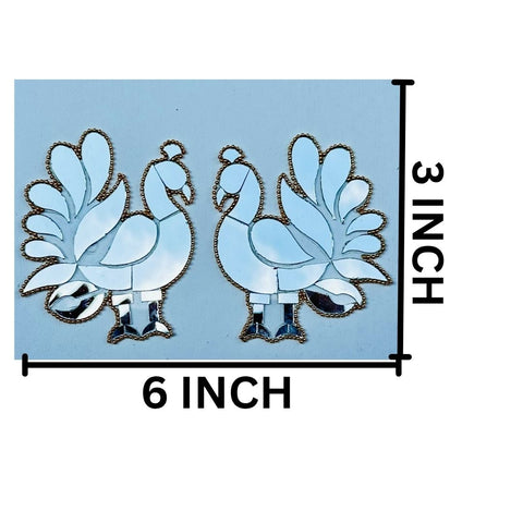 Ready-Made Peacock Pair Silver Mirror Décor Piece ST-80