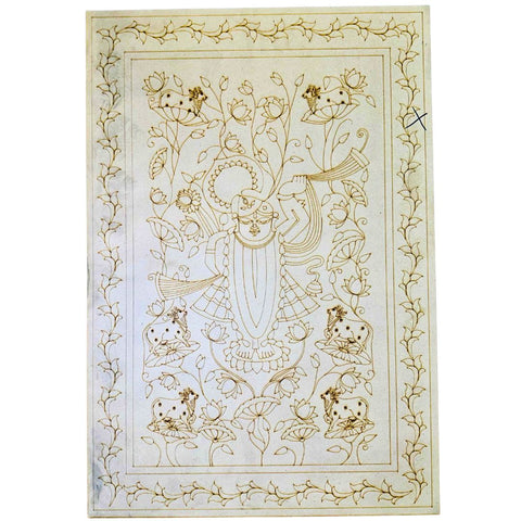 Premarked Shrinathji MDF Board for Lippan Art & Mandala Painting -797