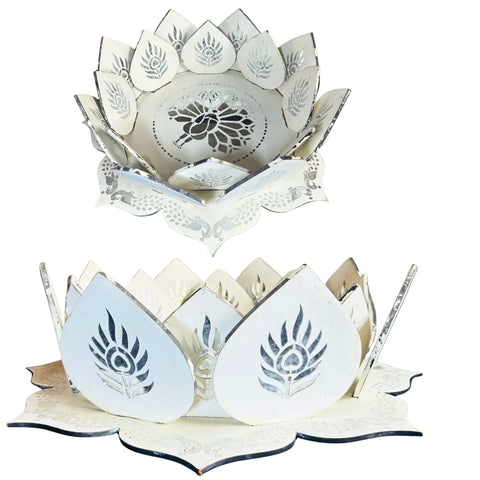 Mayur Lotus Mirror Work Singhasan (Ready Piece) - BAPS-53